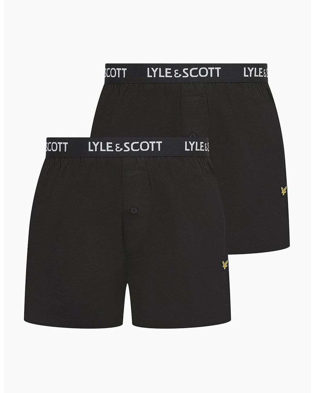 Lyle & Scott Black Usher Golden Eagle Branding Boxer Shorts for men