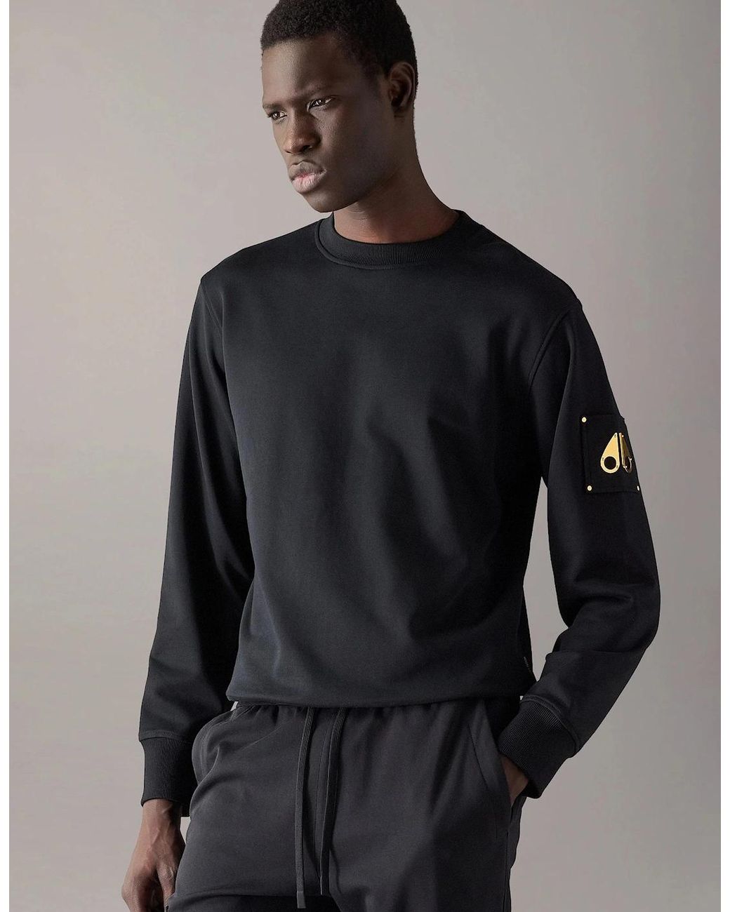 Moose Knuckles Black Hartsfield Logo Sweatshirt for men