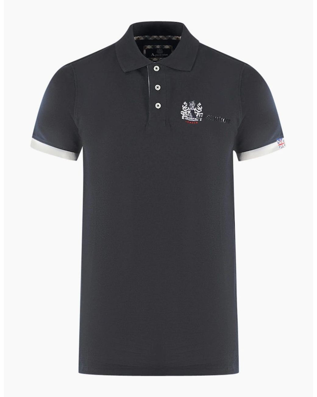 Aquascutum Black London Aldis Polo Shirt for men