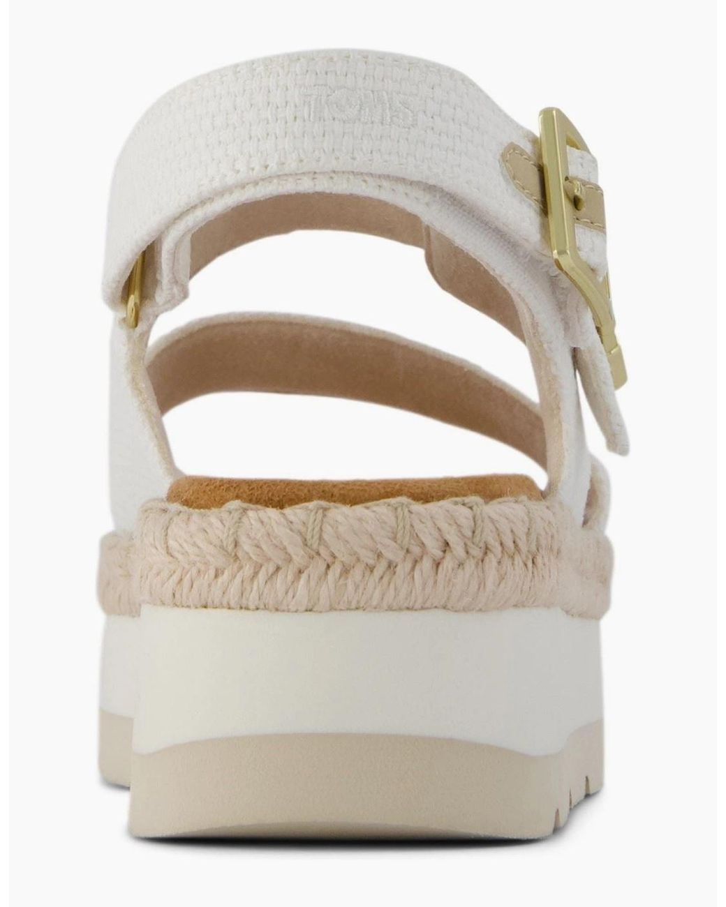 TOMS White Giana Flatform Sandals