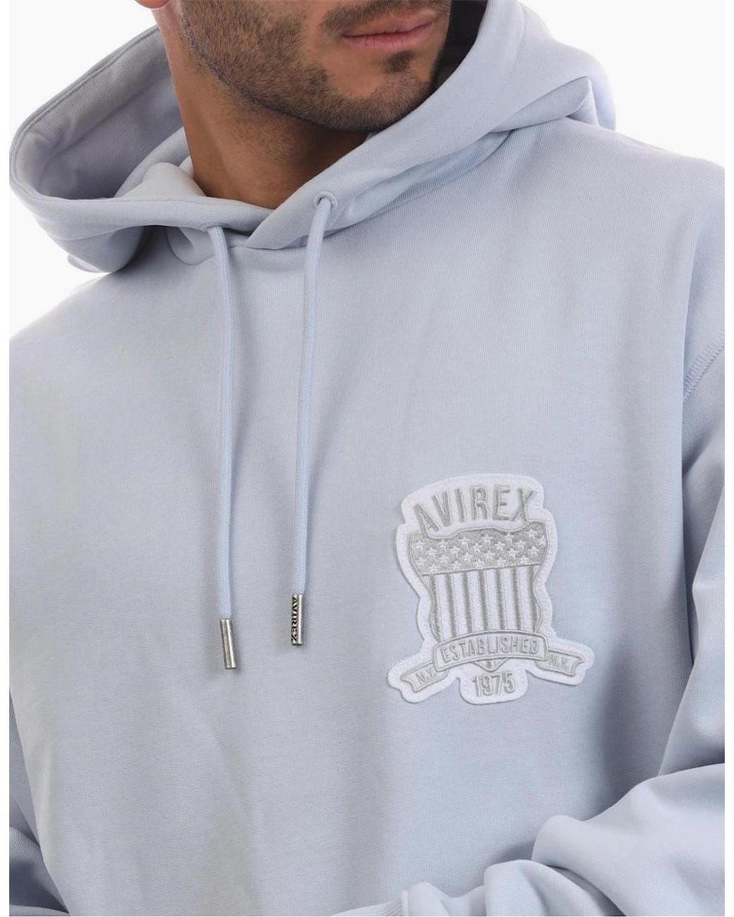 Avirex Blue Jackson Hooded Neck Long Sleeve Sweatshirt for men