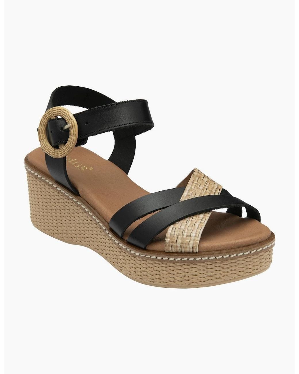 Lotus Metallic Amalia Wedge Sandals