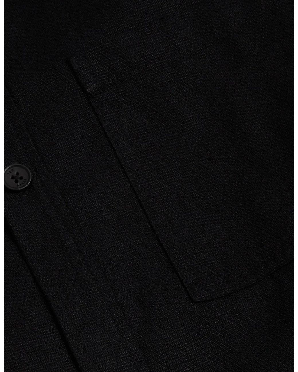 Ted Baker Black Shaww Delave Linen Overshirt for men