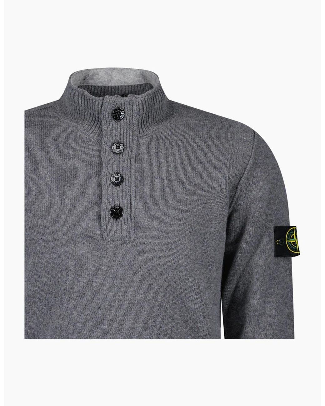 Stone Island Gray Half-Zip Jumper for men