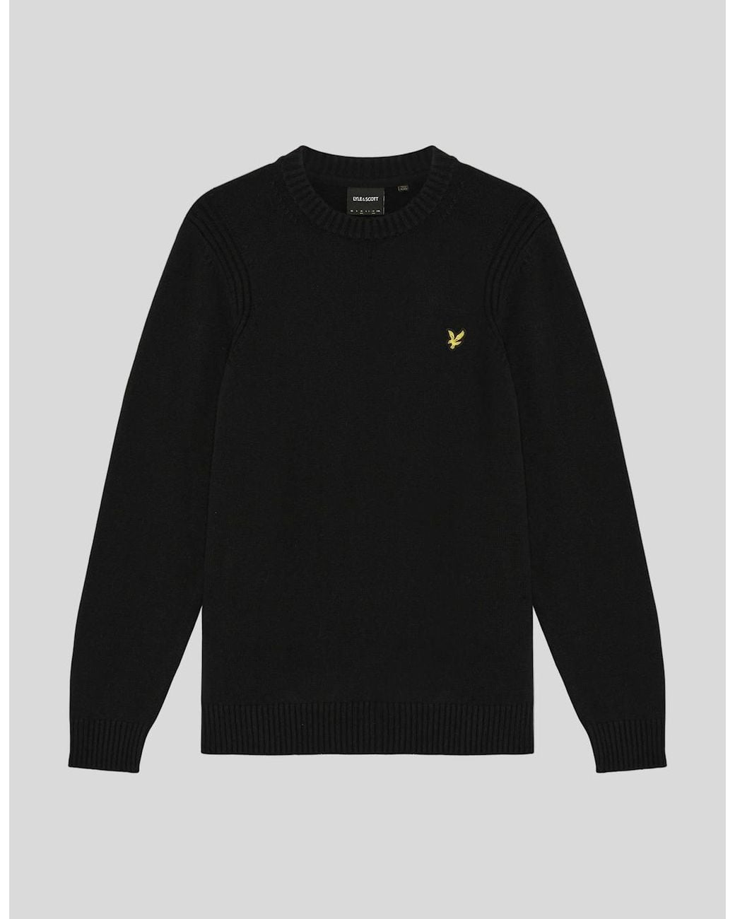 Lyle & Scott Black Rib Detail Crew Neck Jumper for men