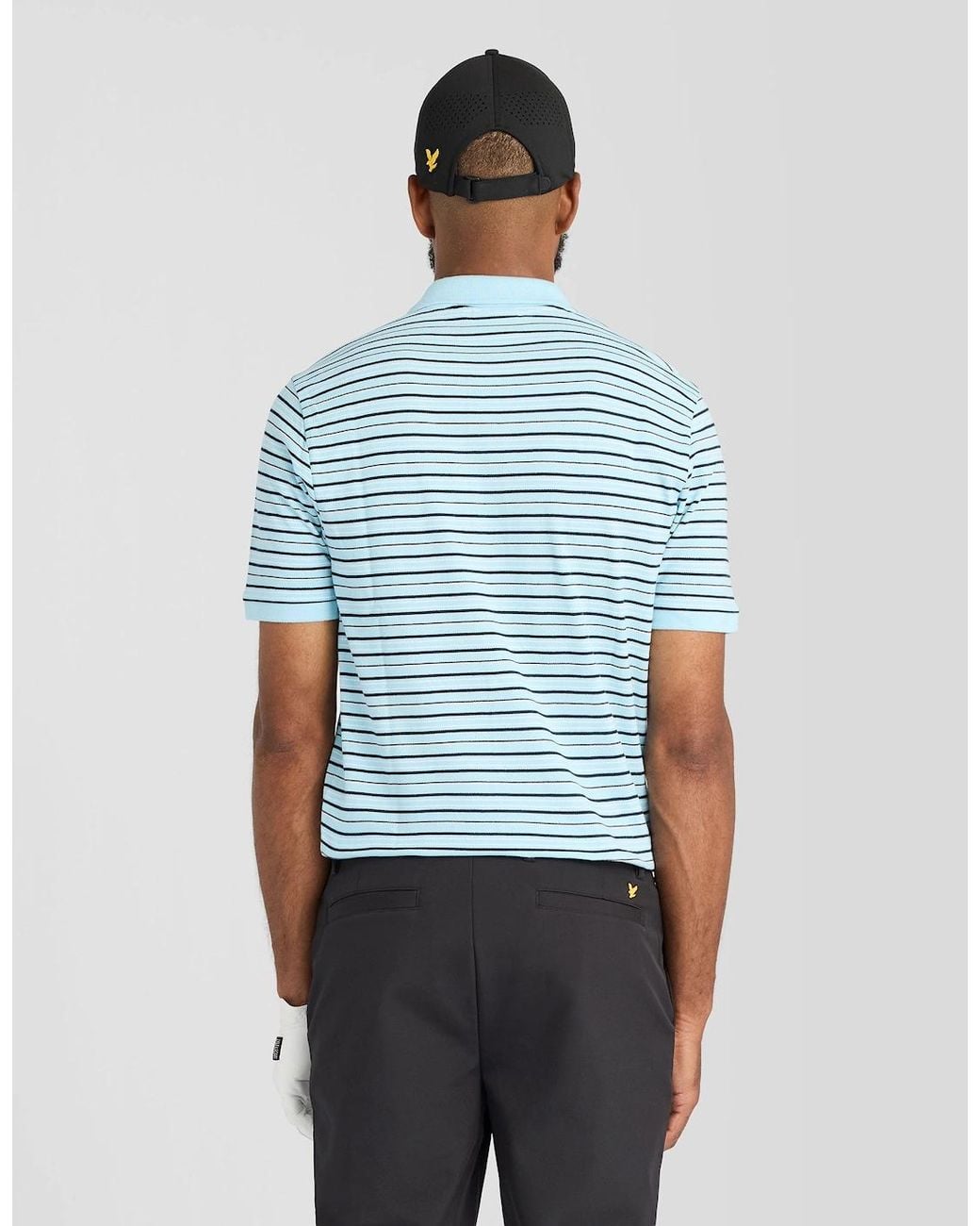 Lyle & Scott Blue Eagle Striped Polo Shirt for men