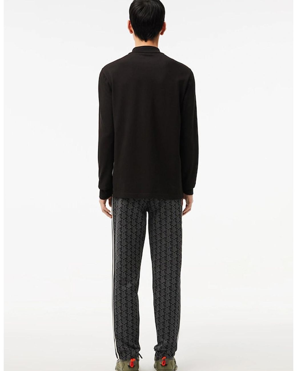 Lacoste Black Paris Monogram Sweatpants for men