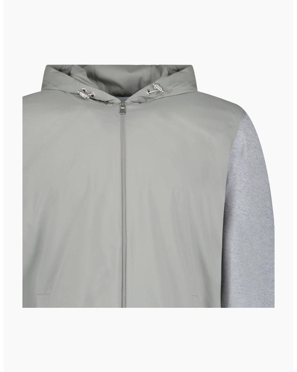 Gran Sasso Gray Hooded Zip-Up Jacket for men