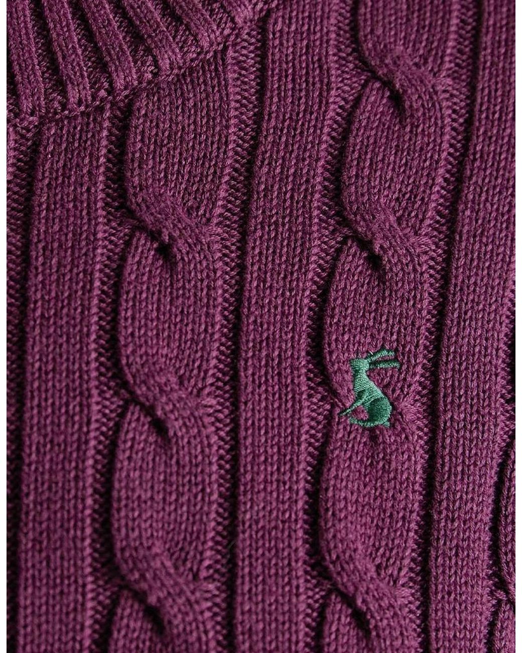 Joules Purple Classic Cable Sweaters Wine
