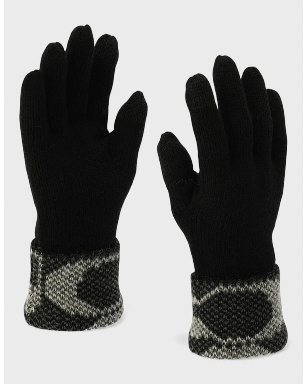 COACH Black Jumbo Signature C Knit Gloves