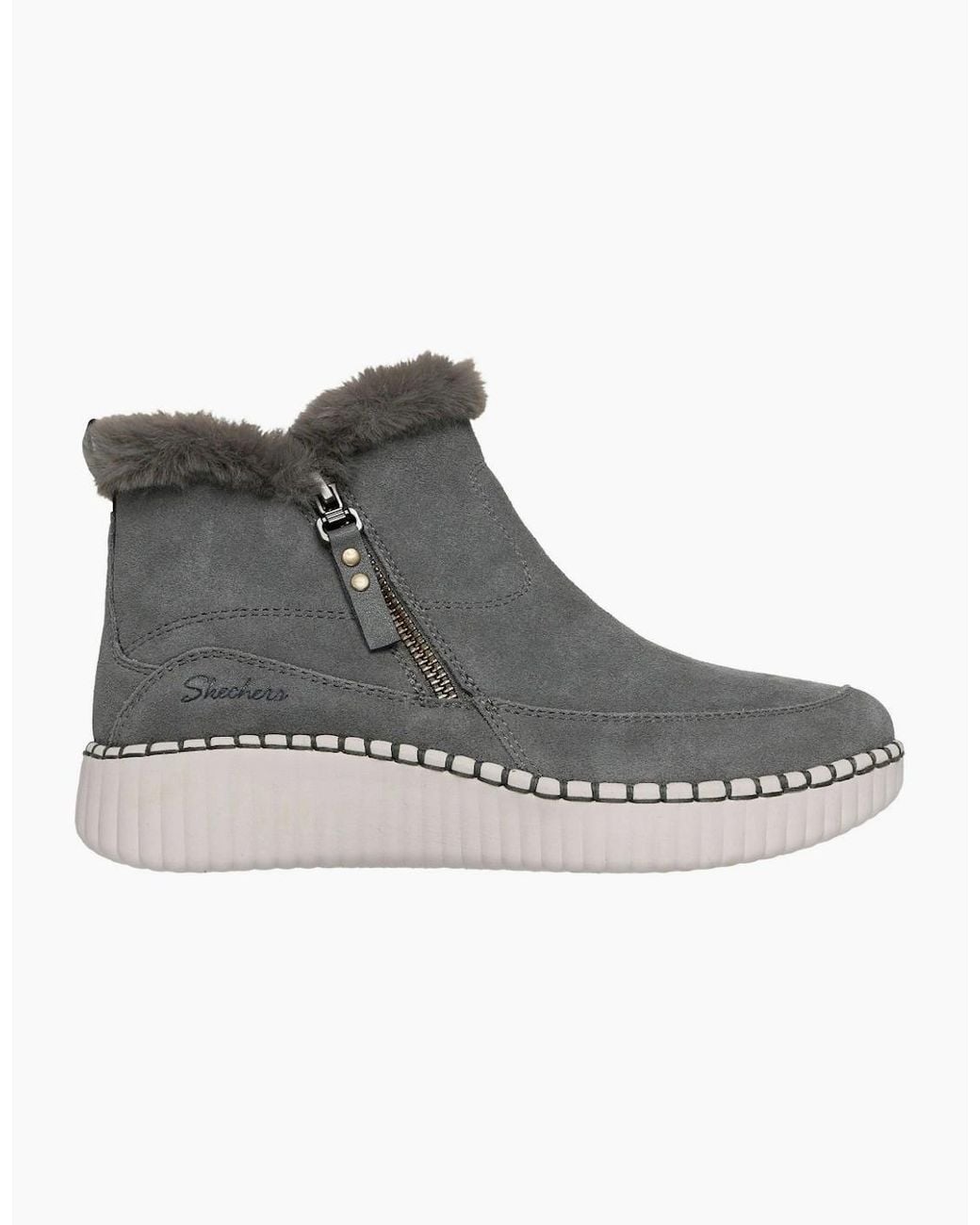 Skechers Gray Wilshire Blvd Fresh Zip Ankle Boots
