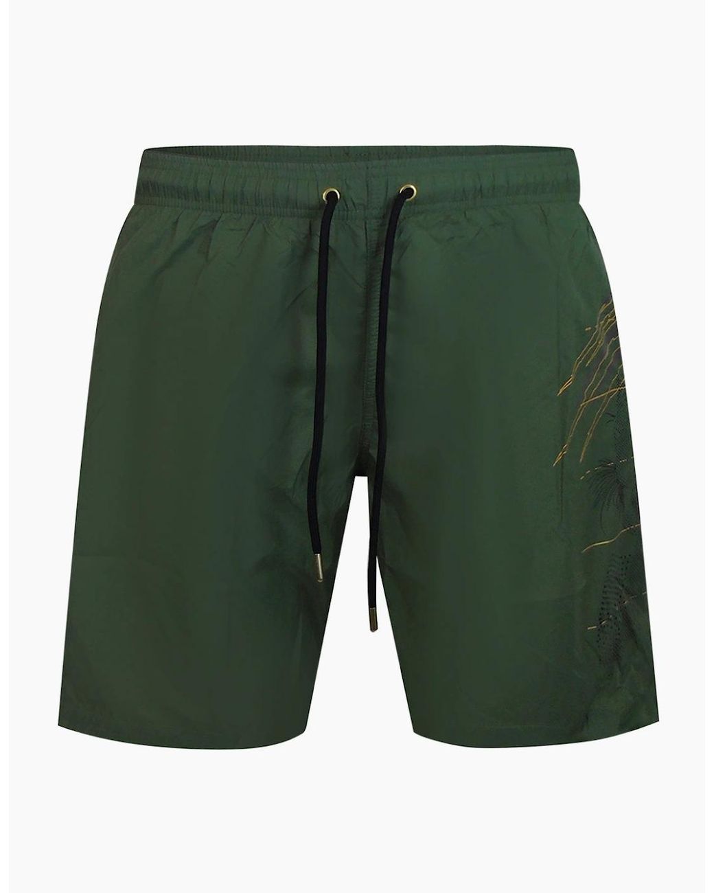 Philipp Plein Green Plein Sport Golden Tiger Long Swim Shorts