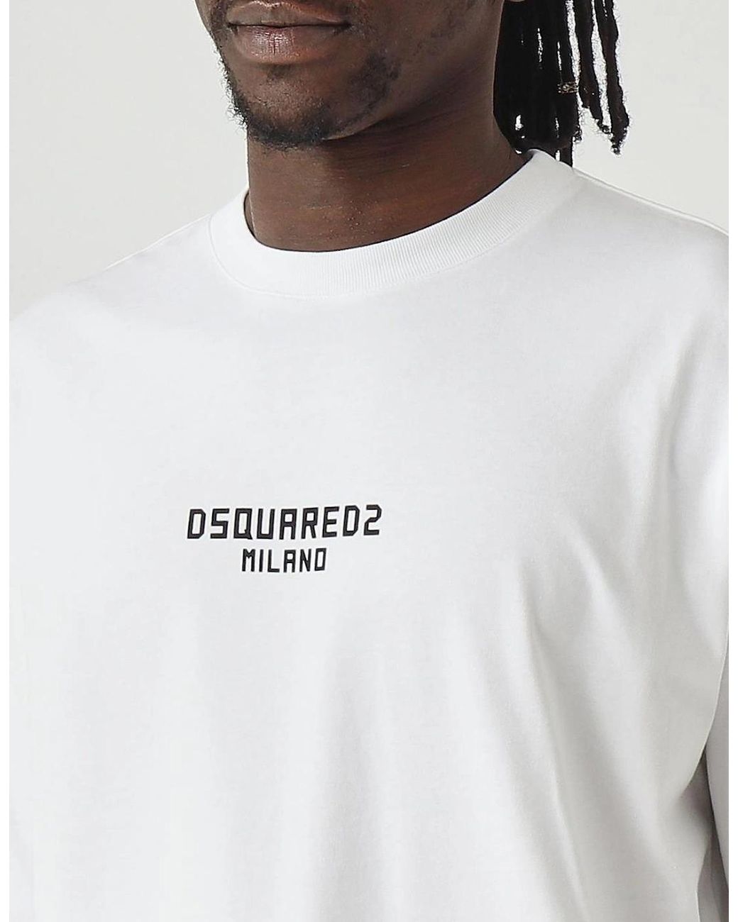 DSquared² Gray Small Milano Logo Loose Fit T-Shirt for men