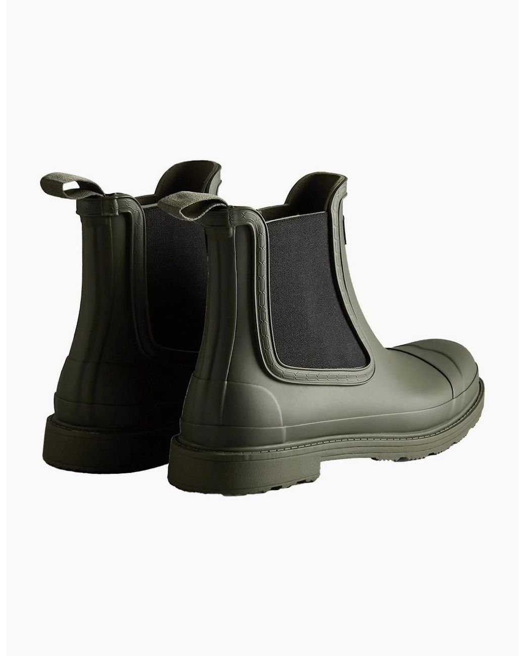 Hunter Black Commando Chelsea Wellingtons for men