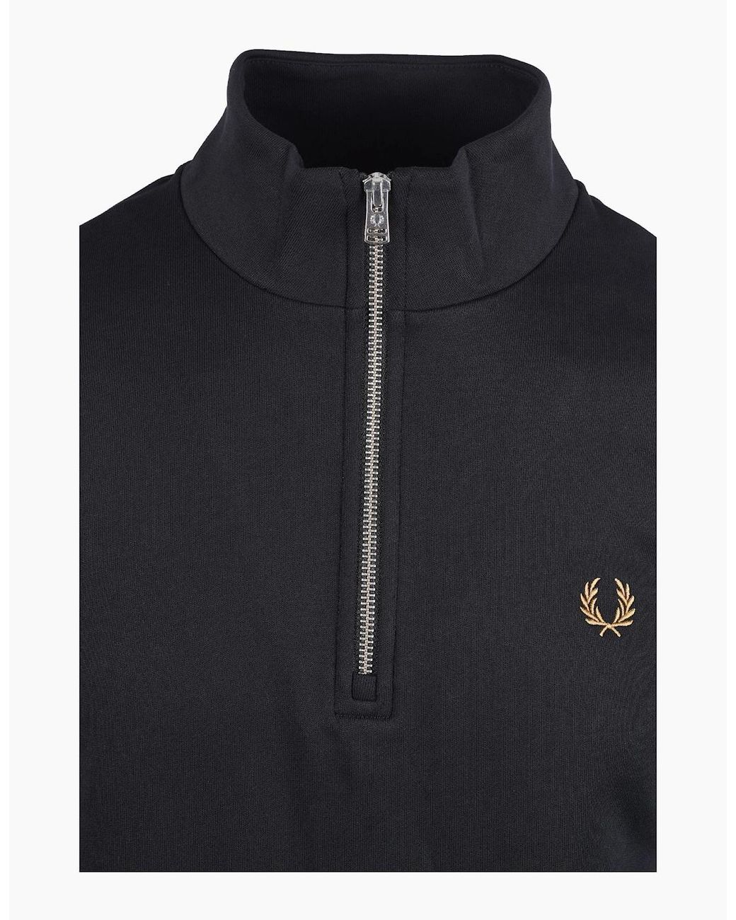 Fred Perry Blue Half Zip Sweatshirt/ Snow/ Bronze for men