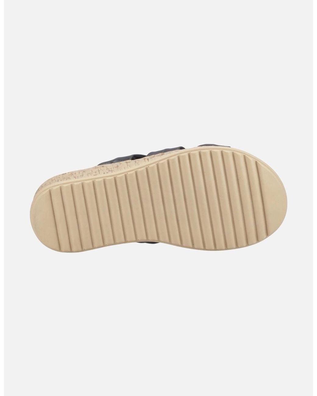 Hush Puppies Black Eden Wide Fit Leather Sandals
