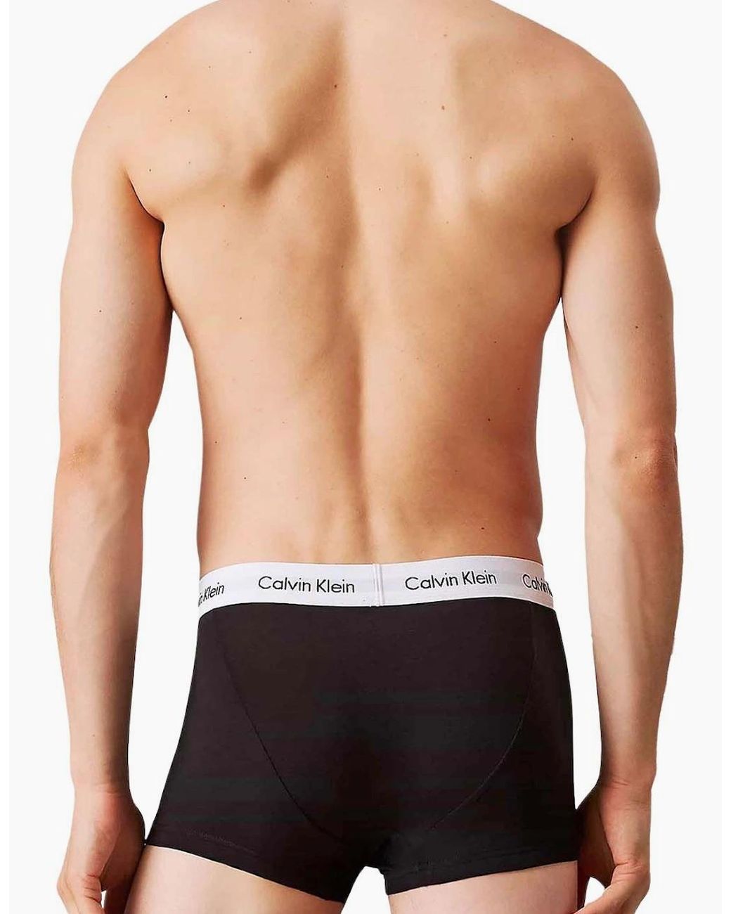 Calvin Klein Blue 3-Pack Icon Cotton Stretch Low-Rise Boxer Trunks for men