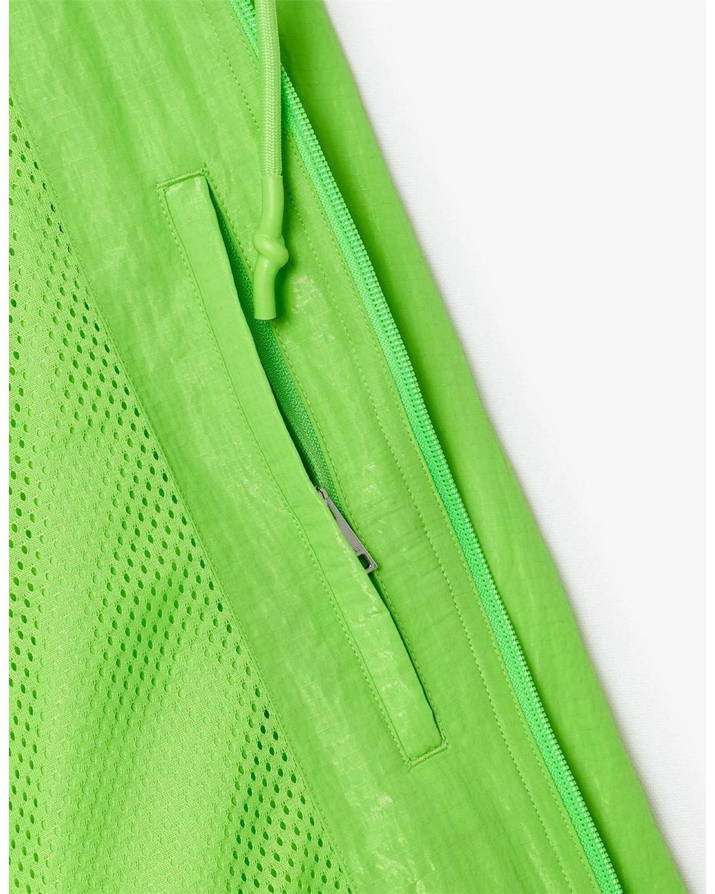 Lacoste Green Solid Patterned Rain Jacket With Crocodile Logo for men