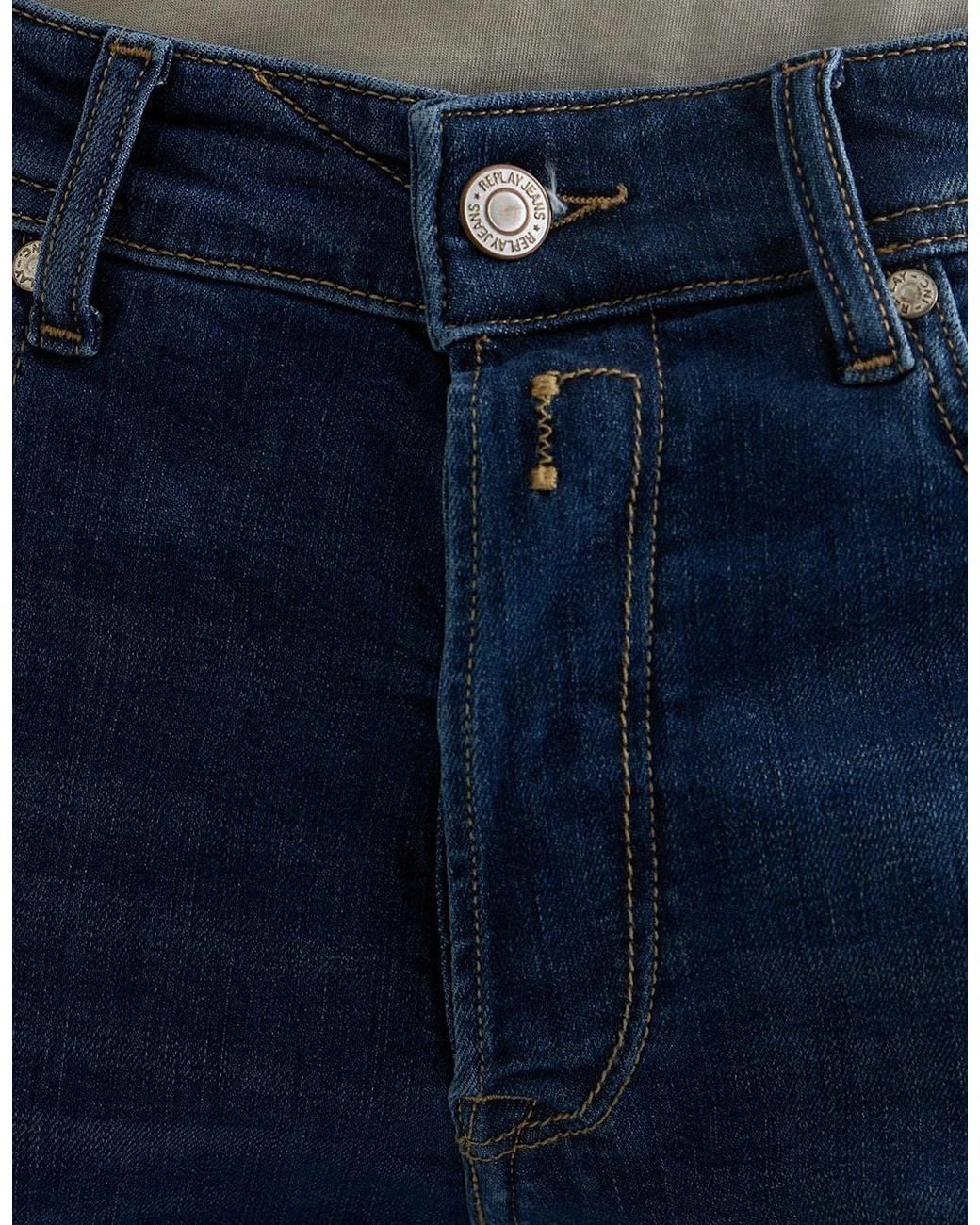 Replay Blue Glover Dna 573 Straight Fit Jean Deep for men