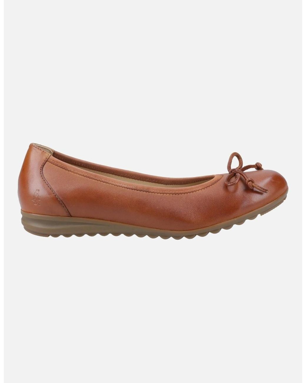 Hush Puppies Brown Lucille Leather Tan Flats