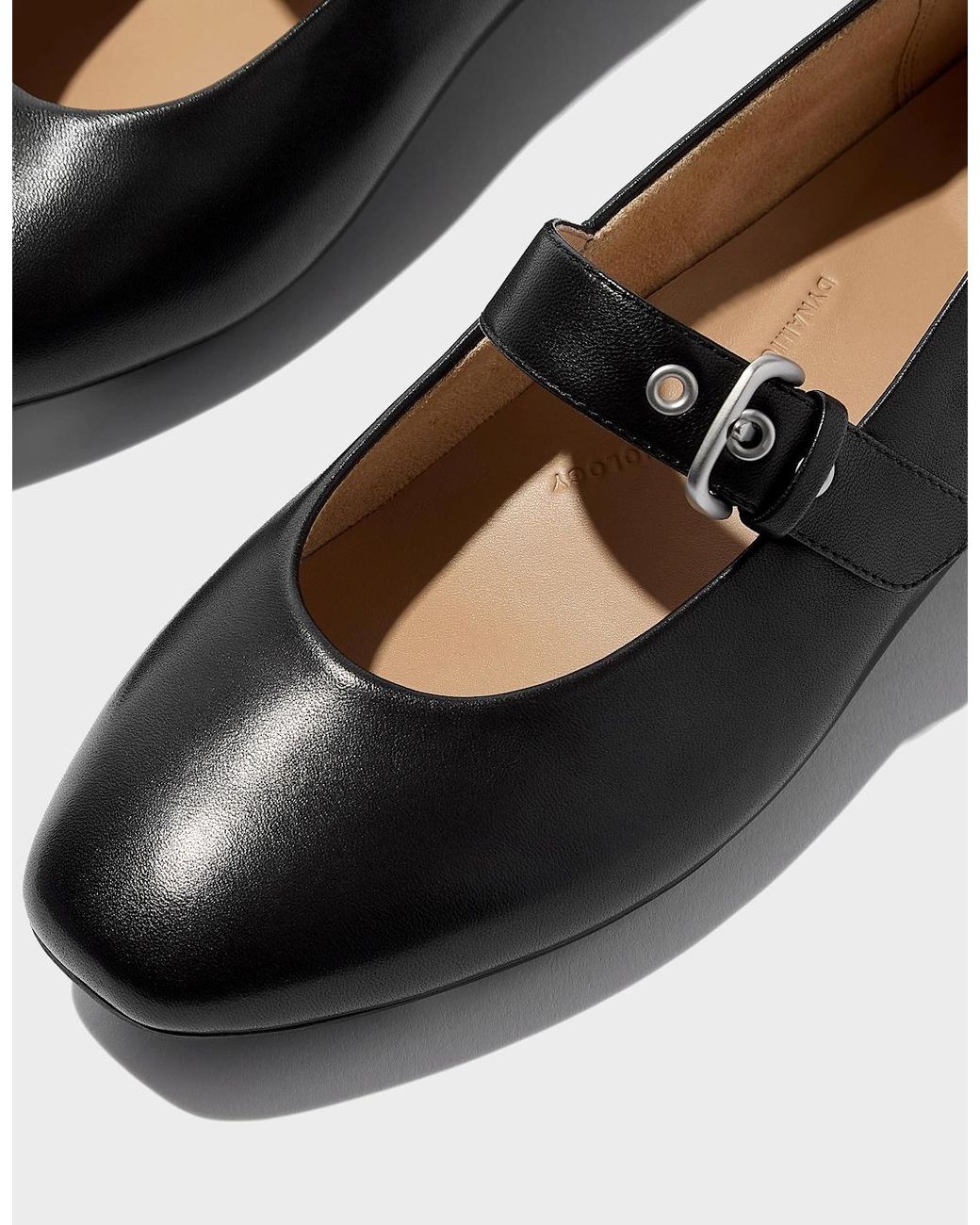 Fitflop Black Delicato Leather Mary Jane Shoes