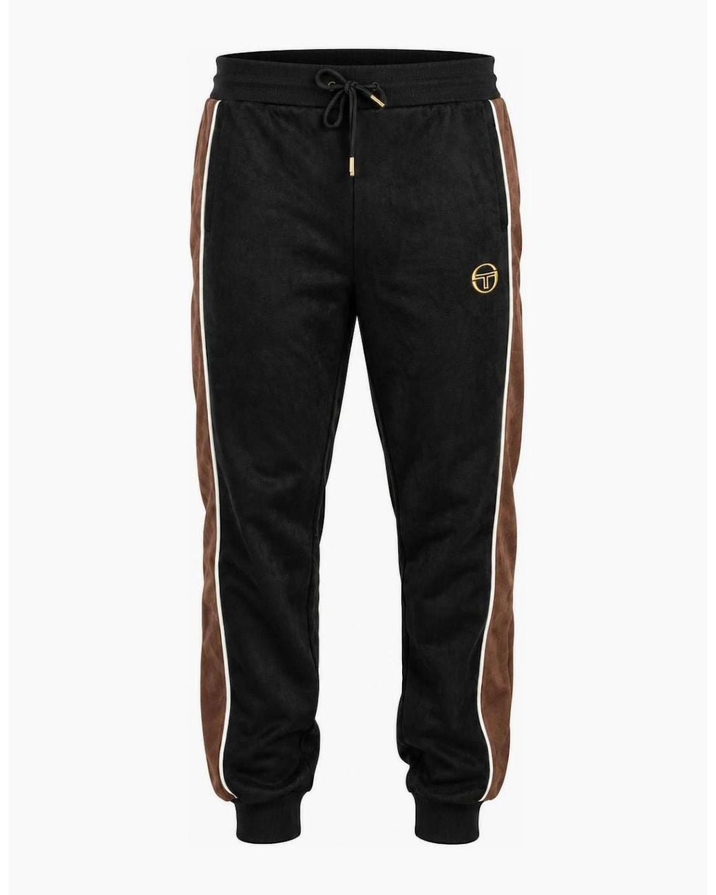 Sergio Tacchini Black Contrast Suede Track Pant Joggers/Potting Soil/Gardenia for men