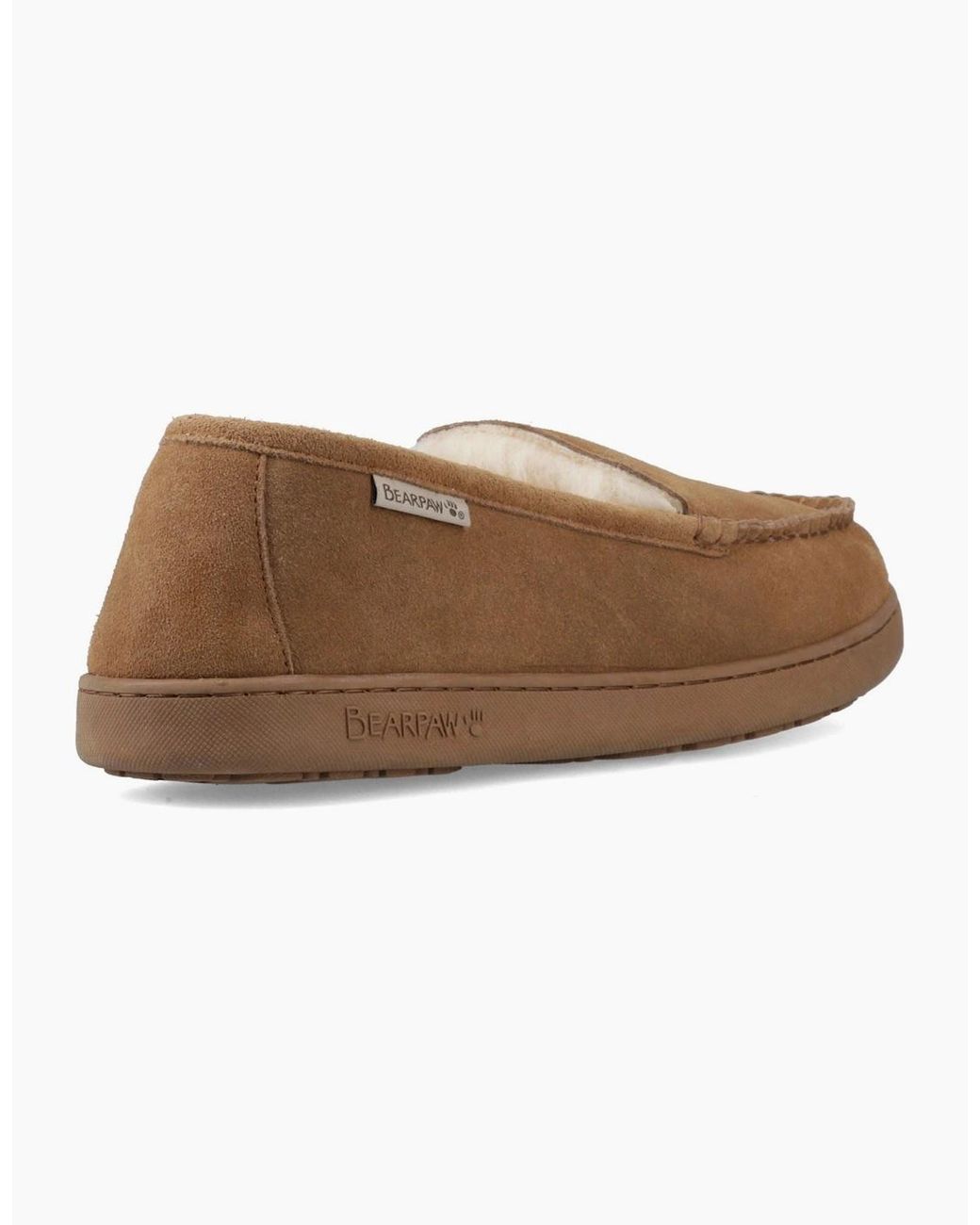 BEARPAW Brown Brian Suede Hickory Slippers for men
