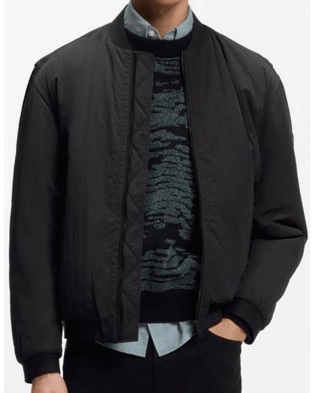 Boss Black Ovarsi Soft Touch Bomber Jacket for men