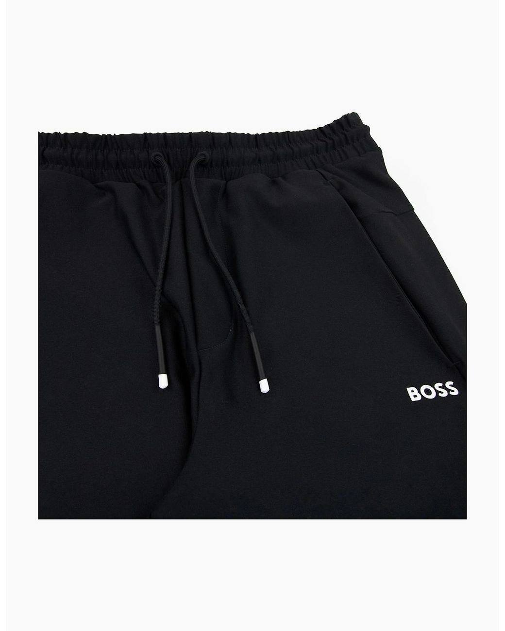 Boss White Hicon Gym Side Stripe Bottoms 001 for men