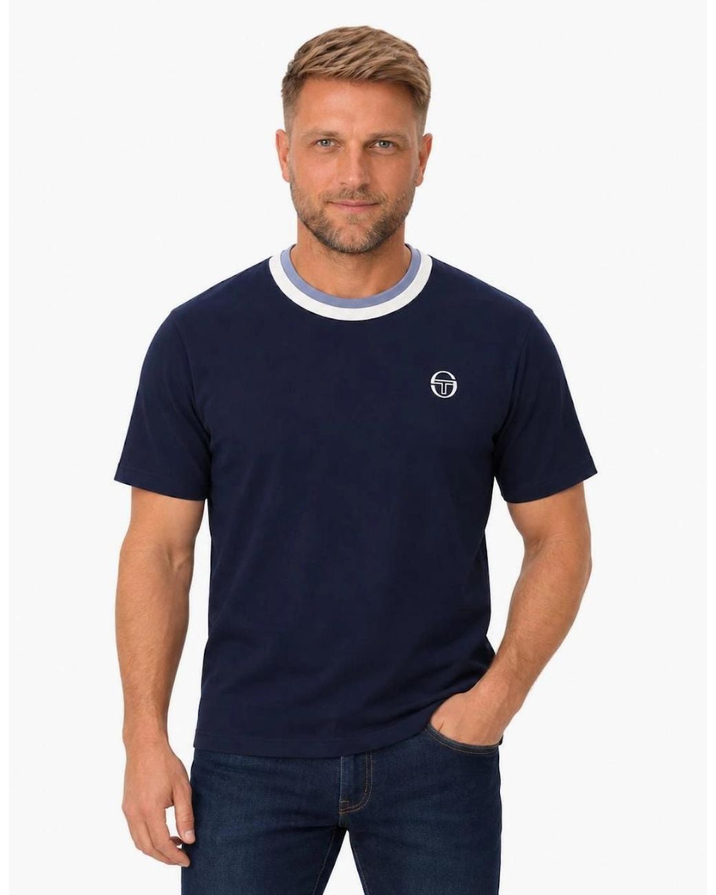 Sergio Tacchini Blue Davo T-Shirt Maritime for men