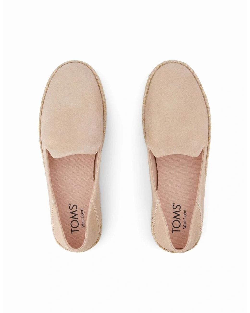 TOMS Natural Carolina Leather Pale Rose Espadrilles
