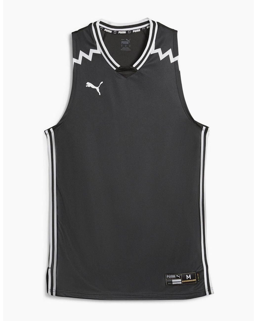 PUMA Black Hoops Team Game Performance Basketball Jersey for men
