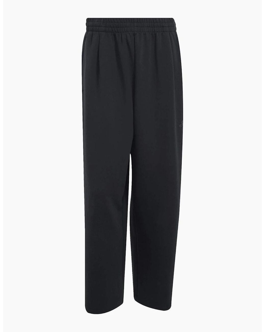 Adidas Black Solid Patterned Wide Fit Sweatpants for men