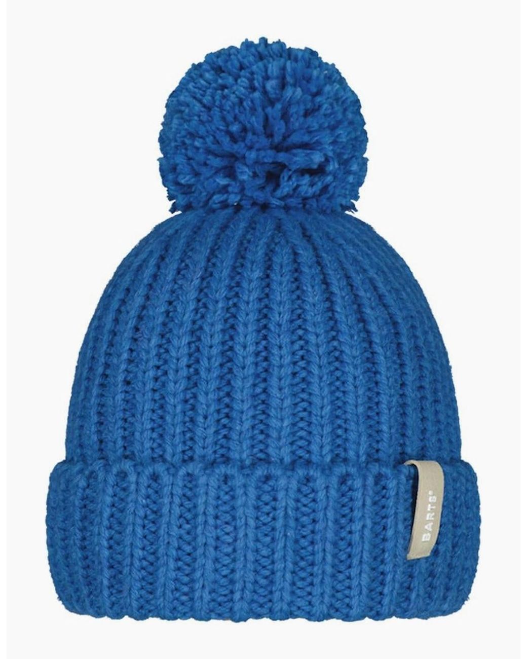 Barts Blue Joansy Curffed Pom Pom Bobble Hat
