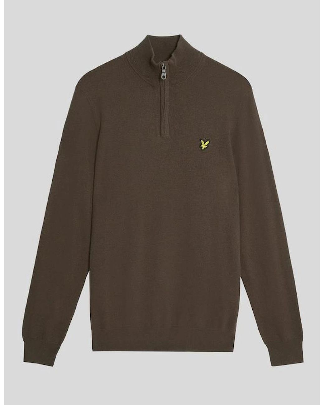 Lyle & Scott Brown Cotton Merino 1/4 Zip Jumper for men