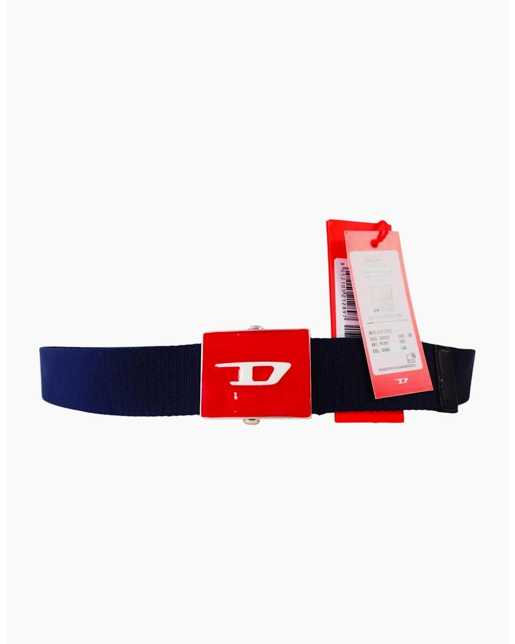DIESEL Red B-Plakue Webbing Belt Work Belt Metal Buckle Waistbelt Army Golf New for men
