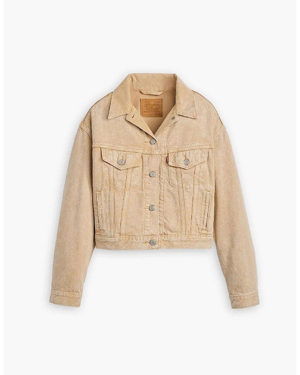Levi's Natural Levi's Shrunken 90S Stone Wash Denim Jacket With Metal Badge