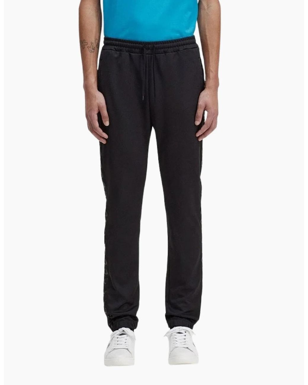 Fred Perry Black Contrast Tape Track Pant for men