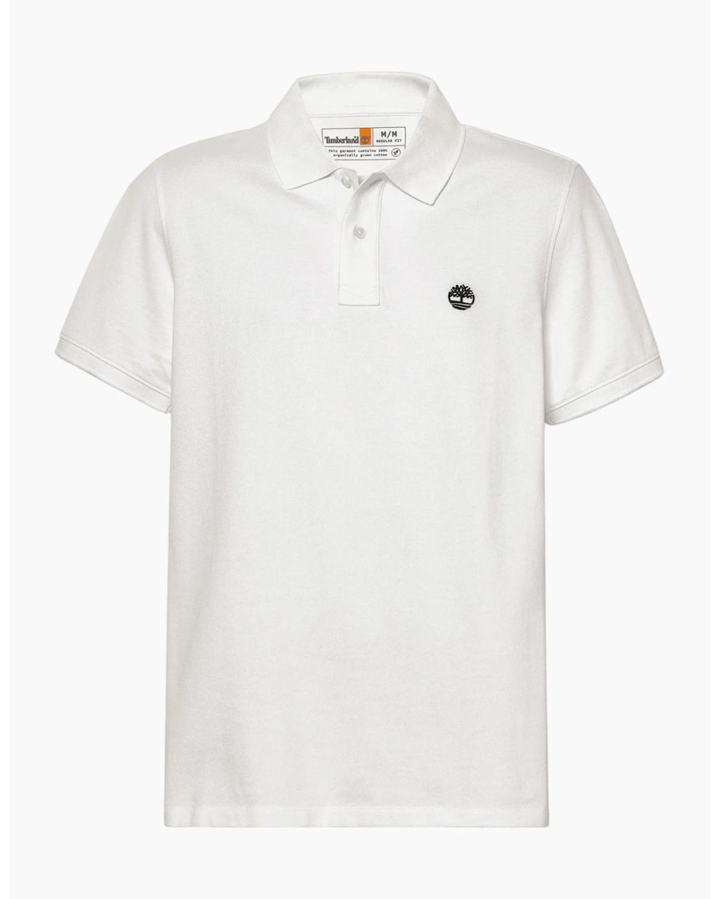 Timberland White Polo Shirt Short Sleeve Millers River Pique Cotton Polo Shirts for men