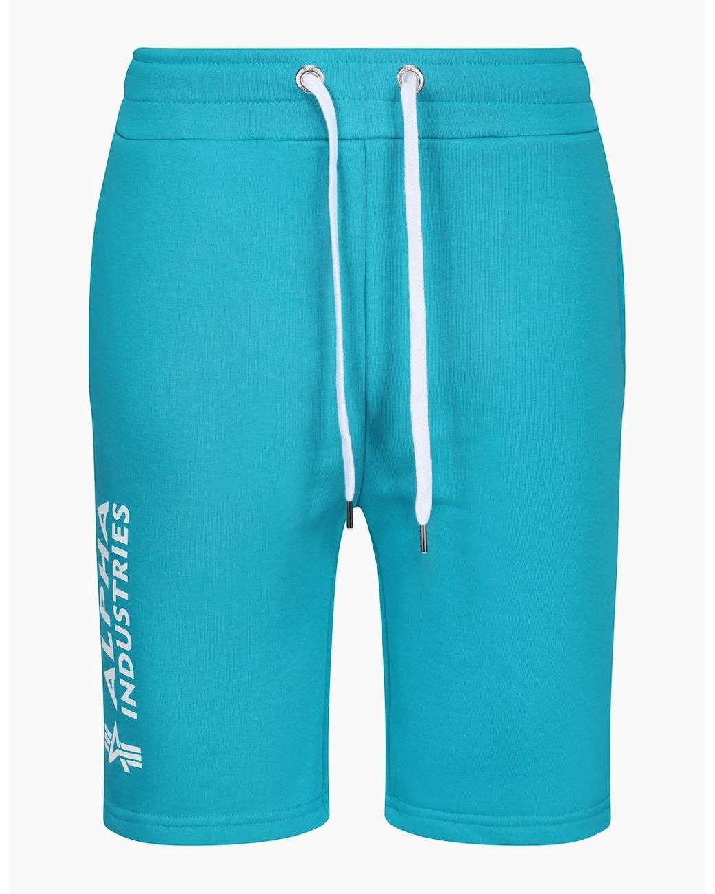 Alpha Industries Blue Basic Print Logo Shorts for men