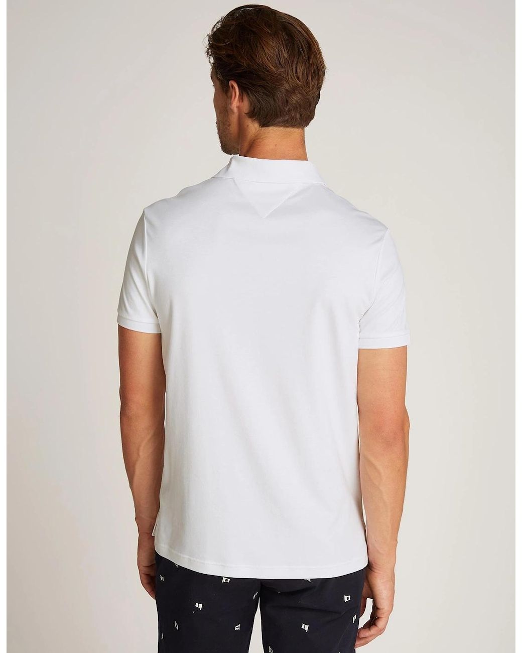 Tommy Hilfiger White Liquid Cotton Essential Polo for men