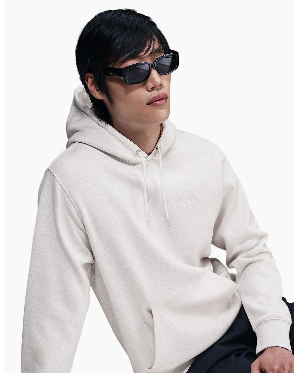 Nike Gray Sportswear Club Fleece Pullover Hoodie for men