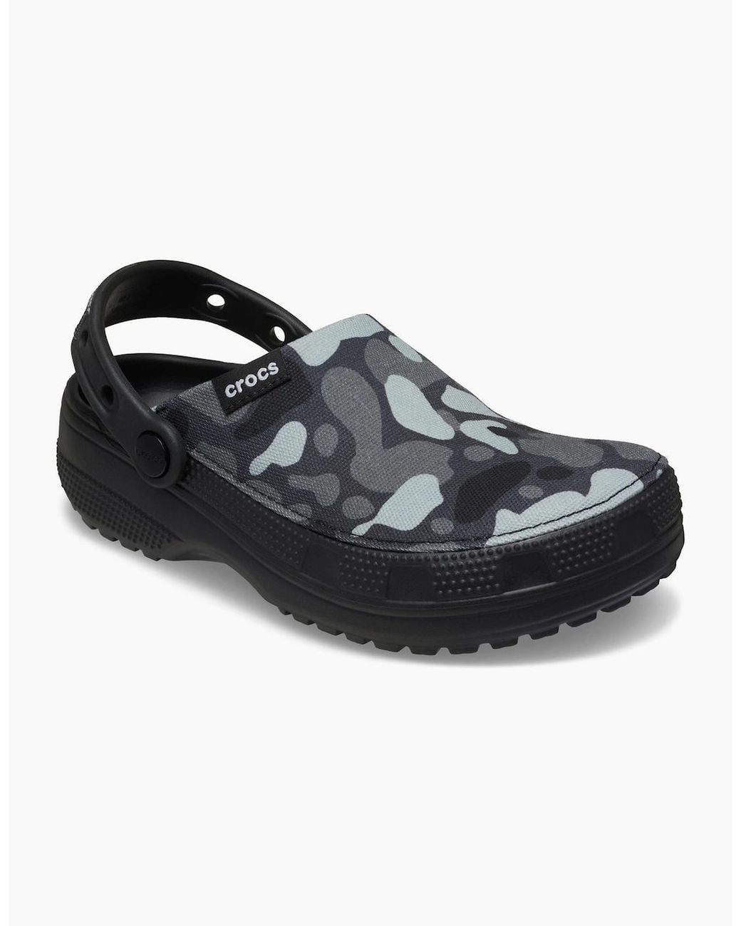 CROCSTM Black Classic Crafted Camo Textile Blend Clogs for men