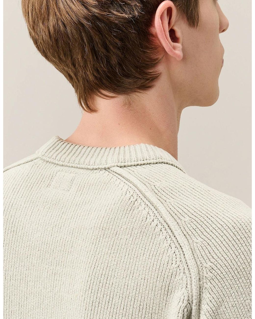 C P Company Natural Chenille Cotton Lens Sweater for men