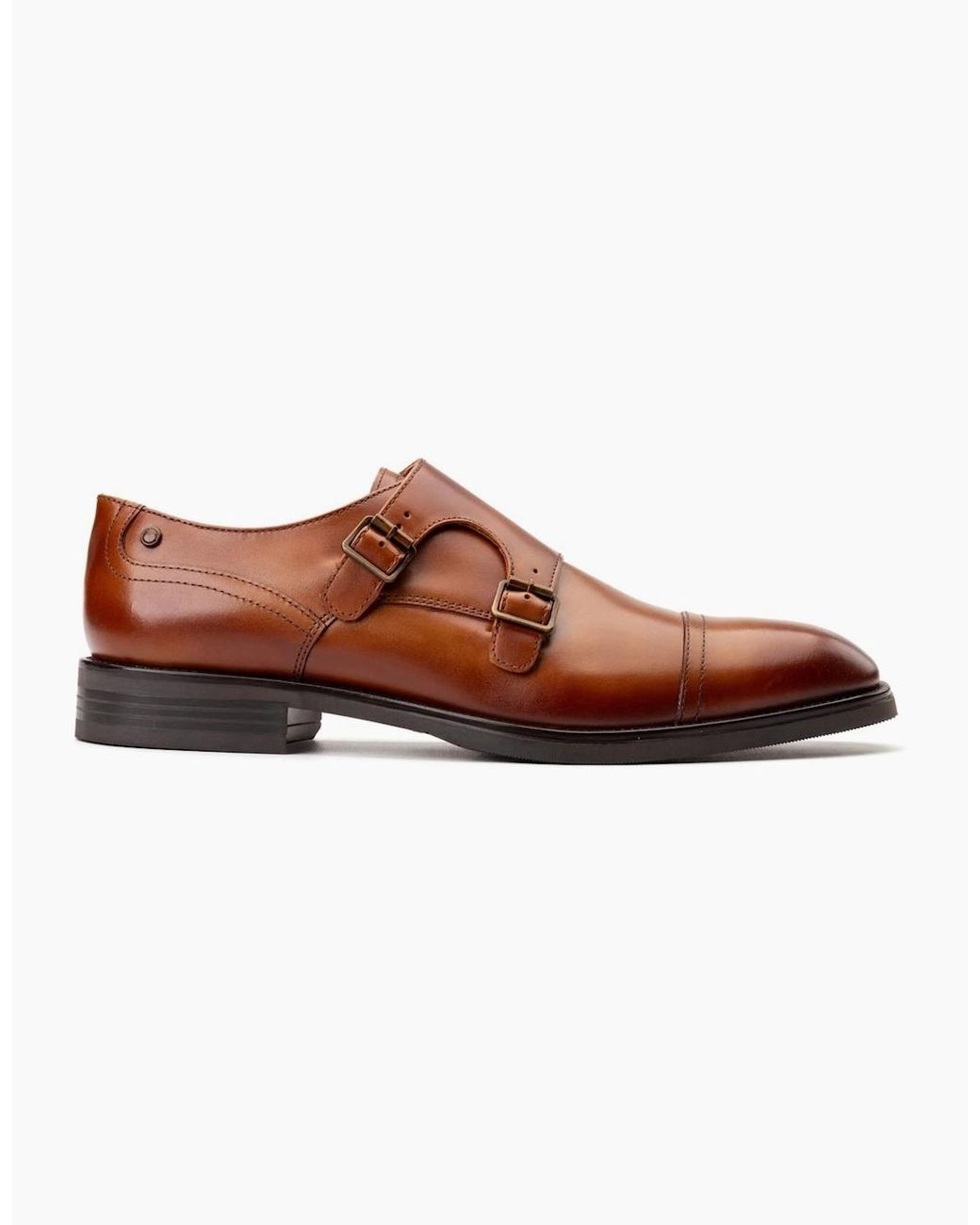 Base London Brown Taper Monk Shoes for men