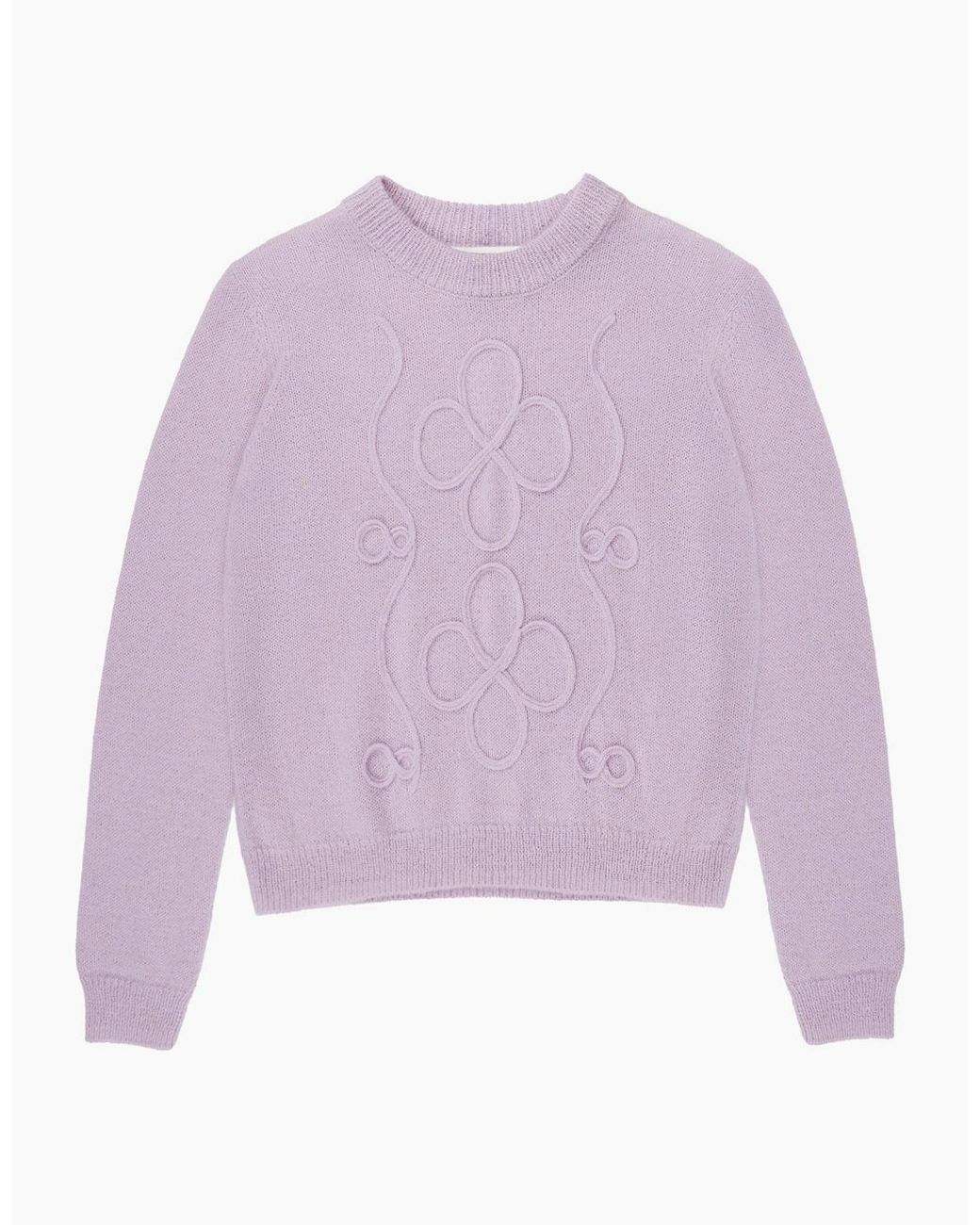 Ro&zo Purple Lilac Applique Knit Jumper With Alpaca