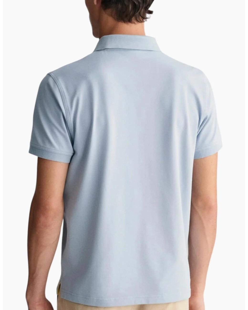 Gant Blue Polo Shirt Contrast Short Sleeve Summer Polo Cotton for men