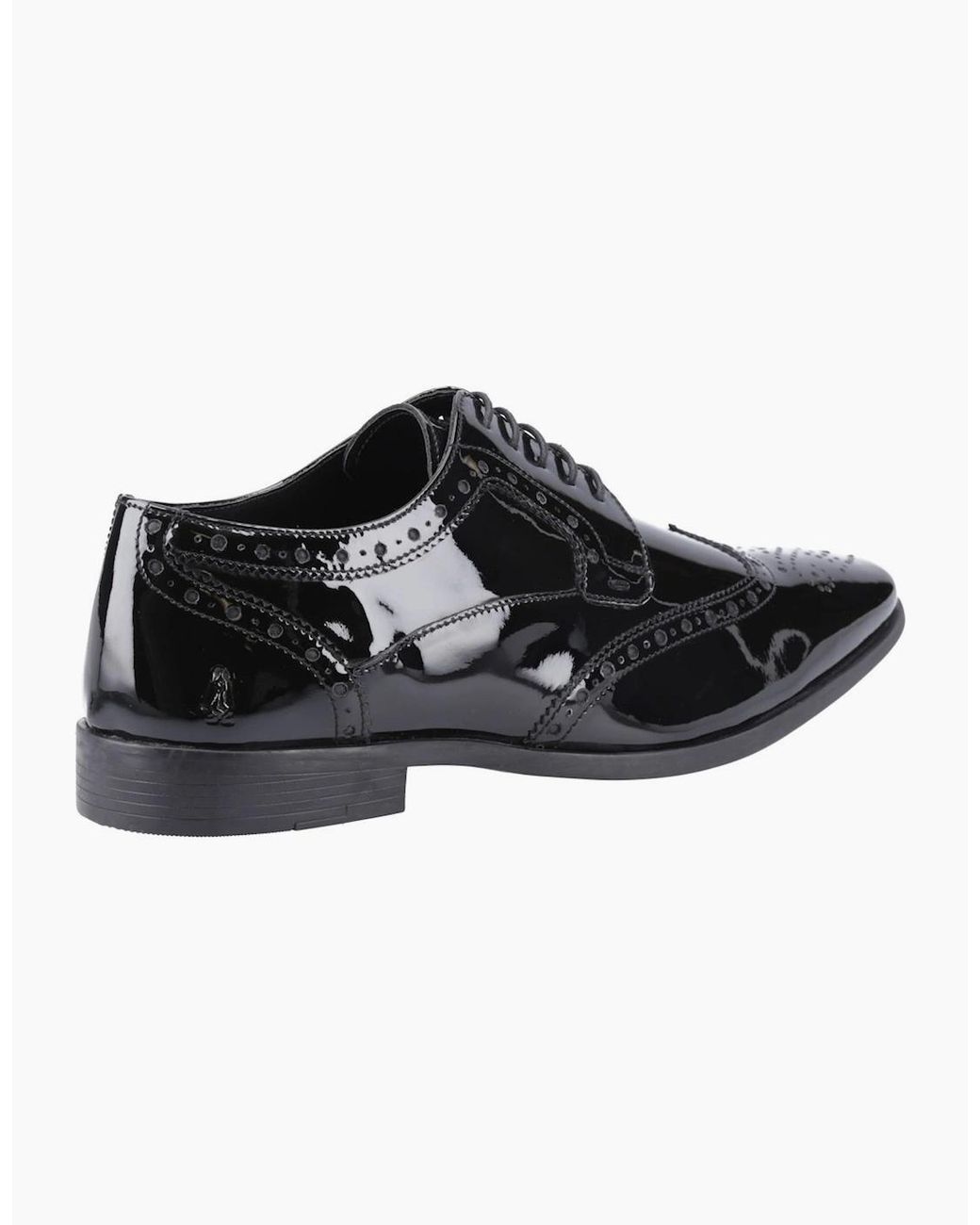 Hush Puppies Black Elliot Brogue Patent Shoes for men