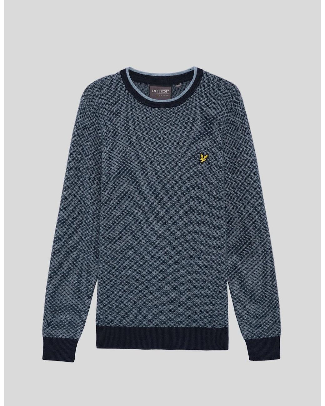Lyle & Scott Blue Cashmere Blend Crew Neck Jumper for men