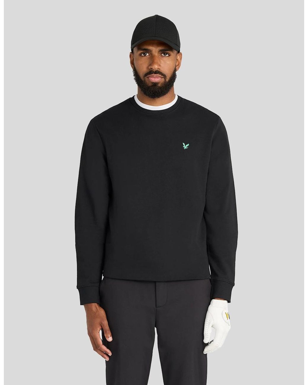 Lyle & Scott Black Eagle Cotton Crew Neck Sweatshirt for men